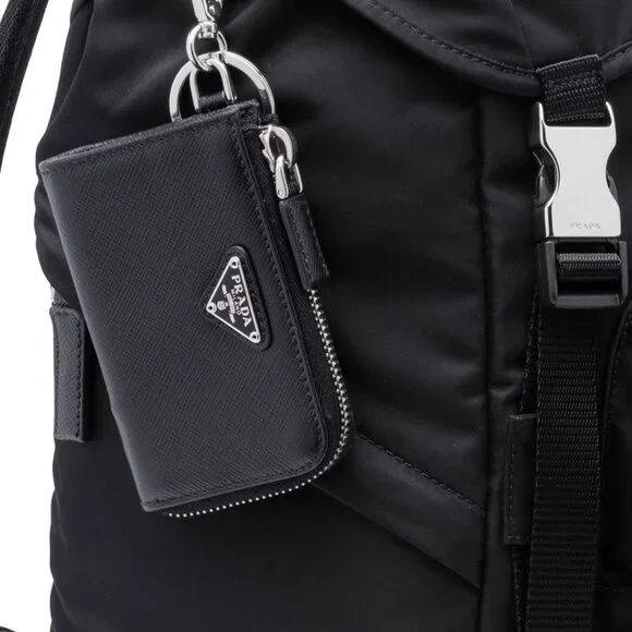 PRADA SAFFIANO POUCH KEY CHAIN - WALLET - CARD HOLDER - Picture 5 of 11